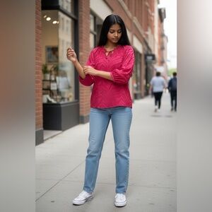 Women's magenta pink blouse size large
